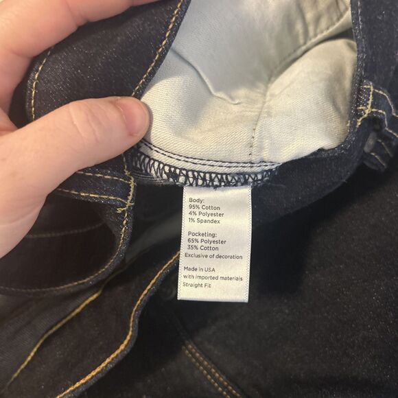 Flint and Tinder Straight Fit Jeans All American Stretch Denim Dark Wash - 34x32 - Picture 10 of 12